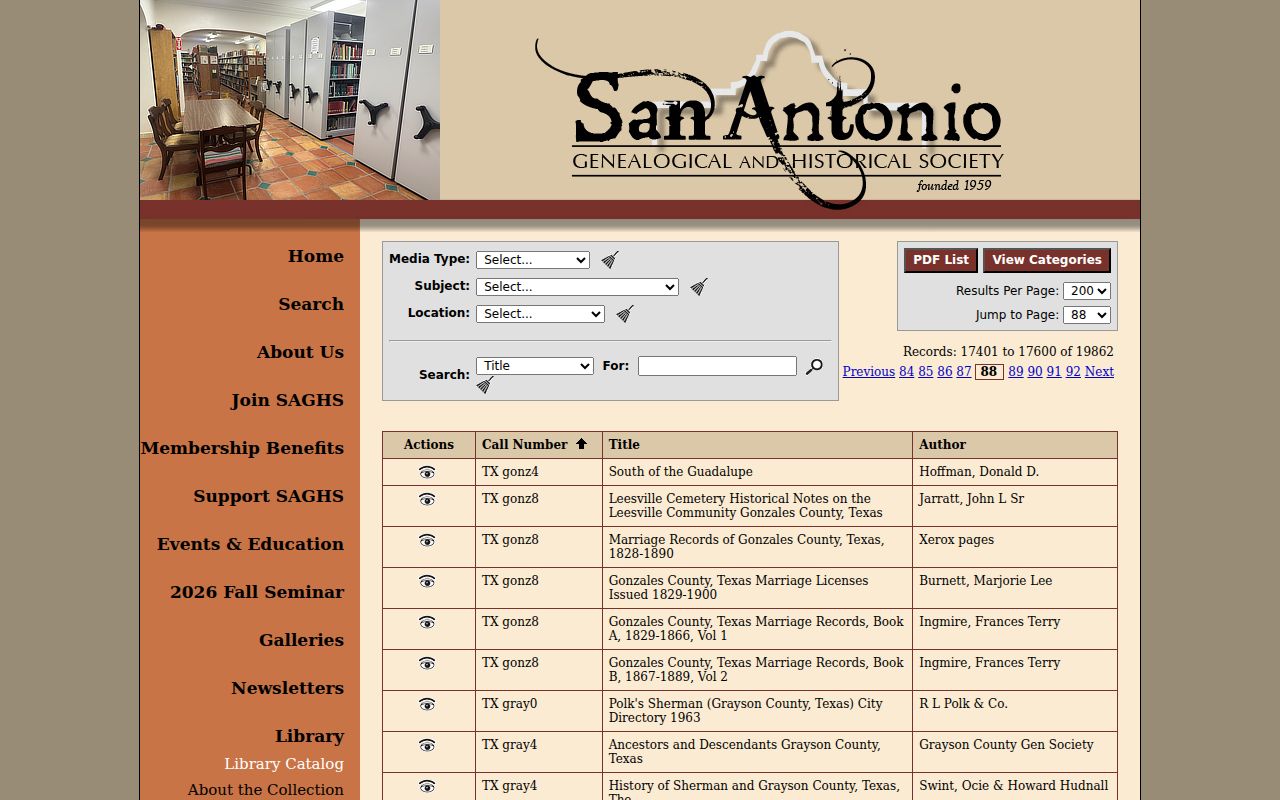 Schertz city directory SAGHS Seguin directory catalog entries