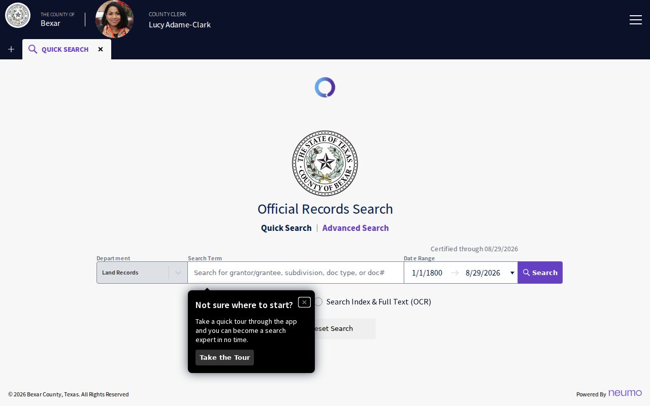 Schertz residents directory Bexar deed index search screen