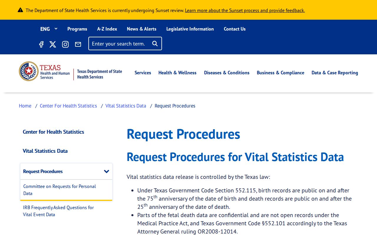 Schertz resident lookup and Texas vital records request procedures