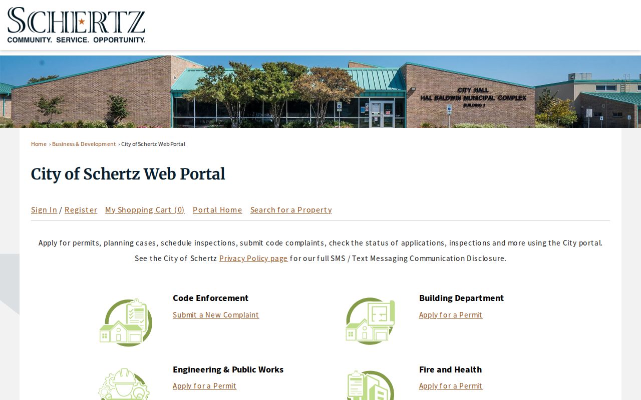 Schertz ZIP code directory research using the CityView address portal